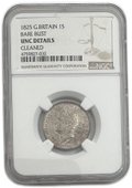 Монета 1 шиллинг 1825 новый тип Великобритания слаб NGC UNC Det.