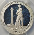 Монета 25 центов (1/4 доллара, квотер) 2013 S Мемориал победы Перри Огайо Парки серебро США слаб PCGS PR 69