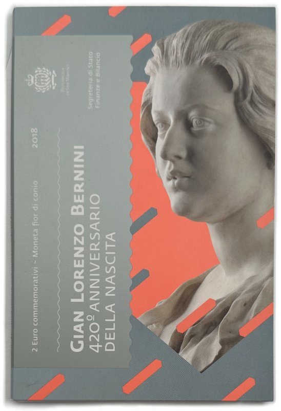 Монета 2 евро 2018 Джованни Лоренцо Бернини 420 лет со дня рождения Сан-Марино