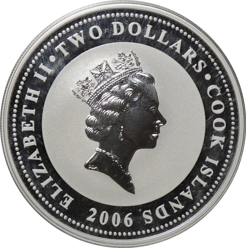 Монета 2 доллара 2006 Классические Спидстеры 1930-х Duesenberg SSJ 1936 автомобили Острова Кука