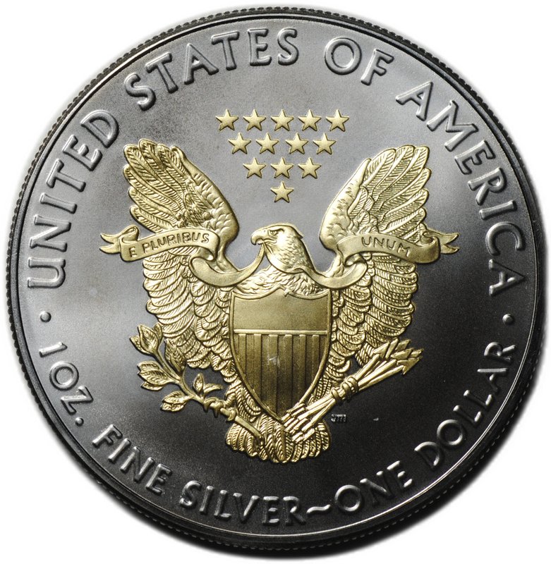 Монета 1 доллар 2016 Шагающая свобода Золотая Энигма рутений позолота США