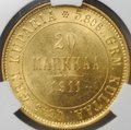 Монета 20 марок 1911 L Русская Финляндия слаб CPRC MS 63