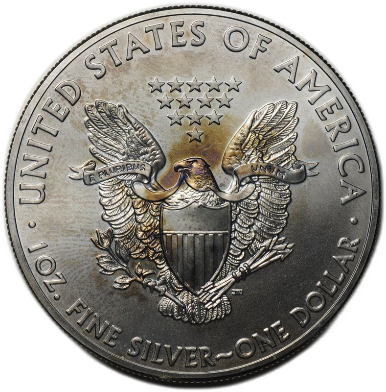 Монета 1 доллар 2015 Шагающая свобода Горящий череп рутений позолота США