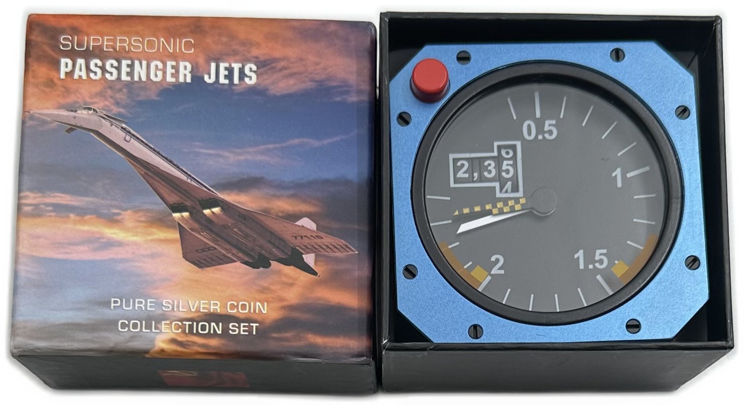 Набор 2 доллара 2011 Сверхзвуковые самолеты Конкорд, Ту-144 Ниуэ 2 монеты