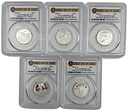 фото для Набор 25 центов (1/4 доллара, квотер) 2016 S Национальные парки серебро США слаб PCGS PR 69 5 монет Аверс