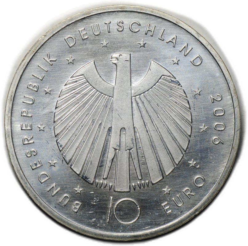 Монета 10 евро 2006 Чемпионат мира по футболу Германия