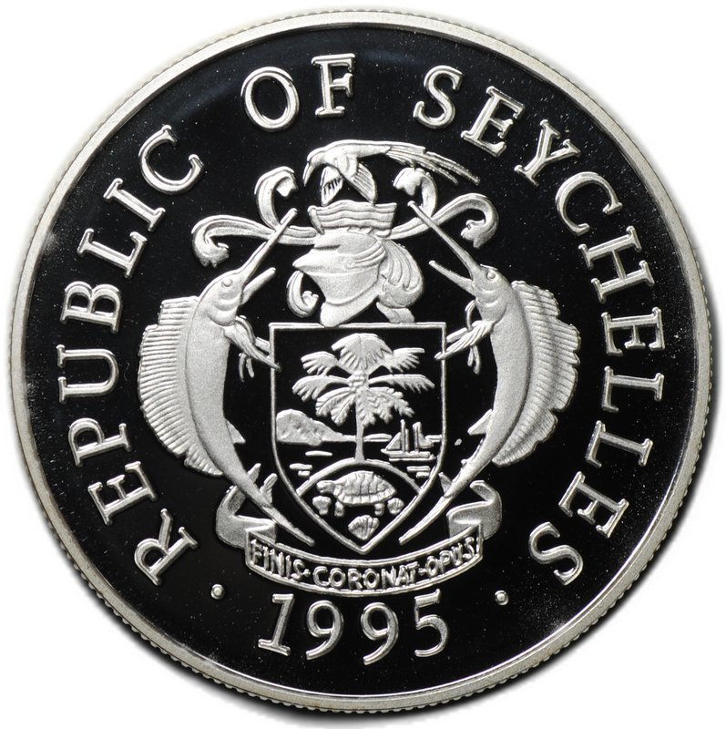 Монета 25 рупий 1995 Олимпиада Атланта 1996 - Велоспорт Сейшелы