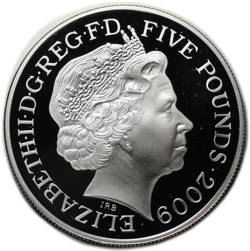 Монета 5 фунтов 2009 Олимпиада Лондон 2012 Празднование в Британии - Мировой театр Великобритания