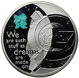 фото для Монета 5 фунтов 2009 Олимпиада Лондон 2012 Празднование в Британии - Мировой театр Великобритания Аверс