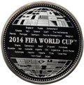 Монета 100 драм 2014 Чемпионат мира по футболу Бразилия Армения