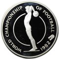 Монета 10 долларов 1982 Чемпионат мира по футболу Ямайка