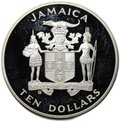 Монета 10 долларов 1982 Чемпионат мира по футболу Ямайка