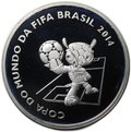 Монета 5 реалов 2014 Чемпионат мира по футболу - Удар через себя Бразилия