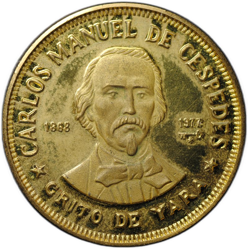 Монета 100 песо 1977 Карлос Мануэль де Сеспедес Куба