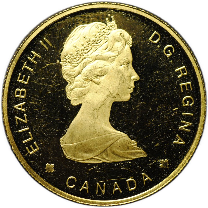 Монета 100 долларов 1985 100 лет Национальным паркам Канада