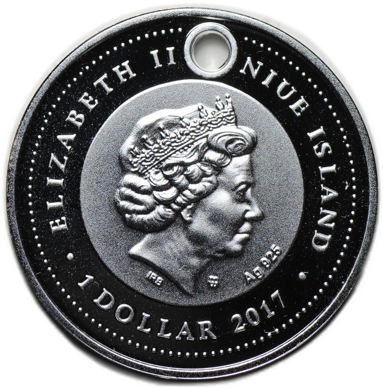 Монета 1 доллар 2017 Брелок - пожелание благополучия Ниуэ