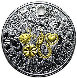 фото для Монета 1 доллар 2017 Брелок - пожелание благополучия Ниуэ Аверс