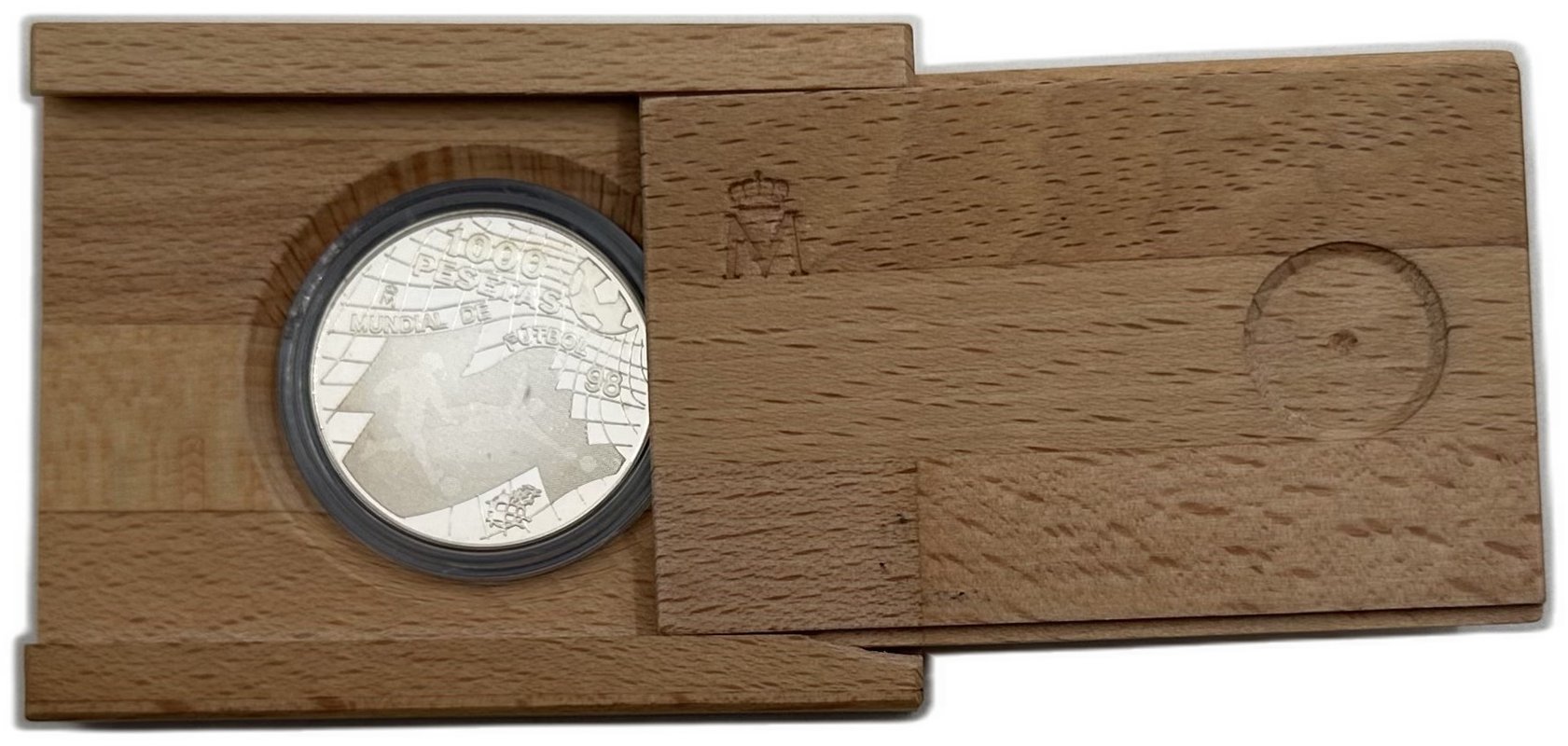 Монета 1000 песет 1998 Чемпионат мира по футболу Испания