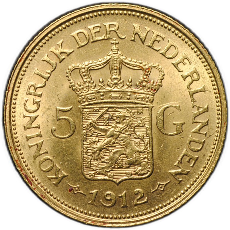 Монета 5 гульденов 1912 Нидерланды