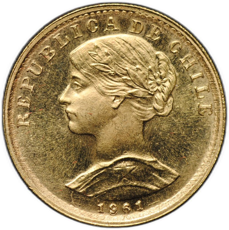 Монета 20 песо 1961 Чили