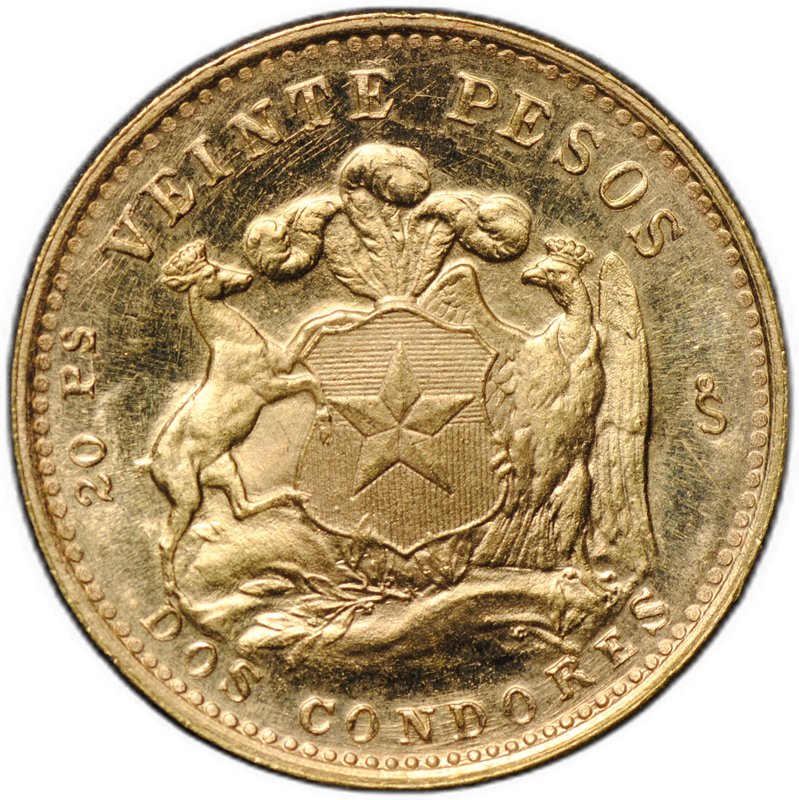 Монета 20 песо 1961 Чили