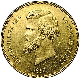 фото для Монета 20000 реалов (рейс) 1855 Бразилия Аверс