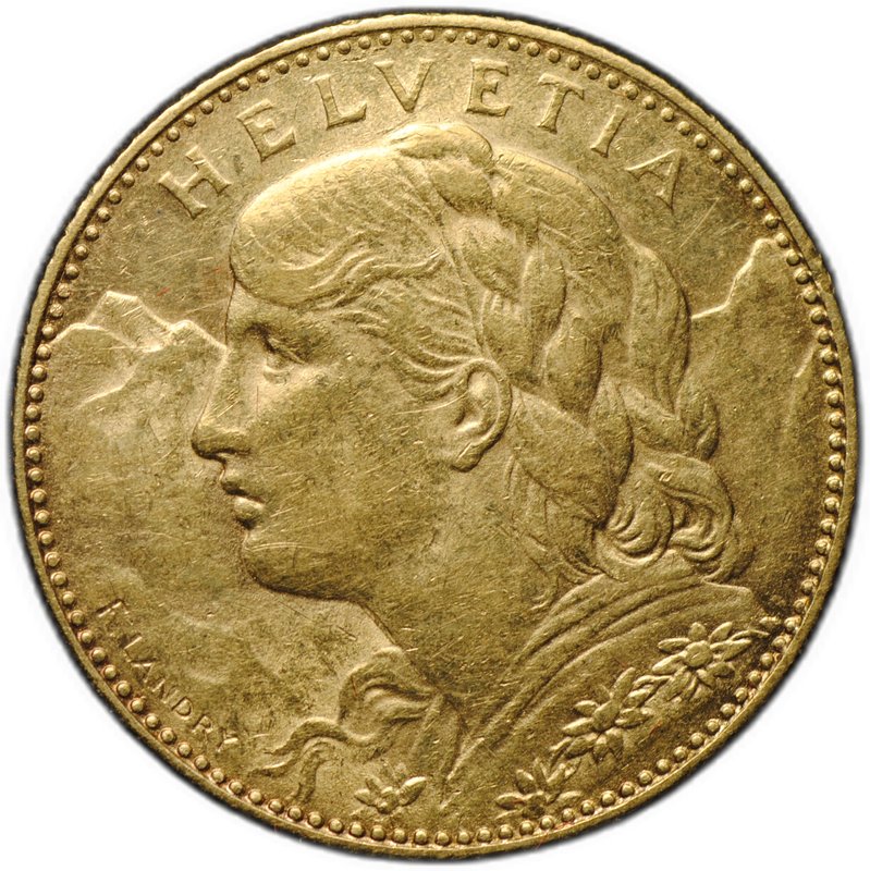 Монета 10 франков 1912 B Швейцария