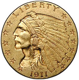 фото для Монета 2 1/2 доллара 1911 США Аверс