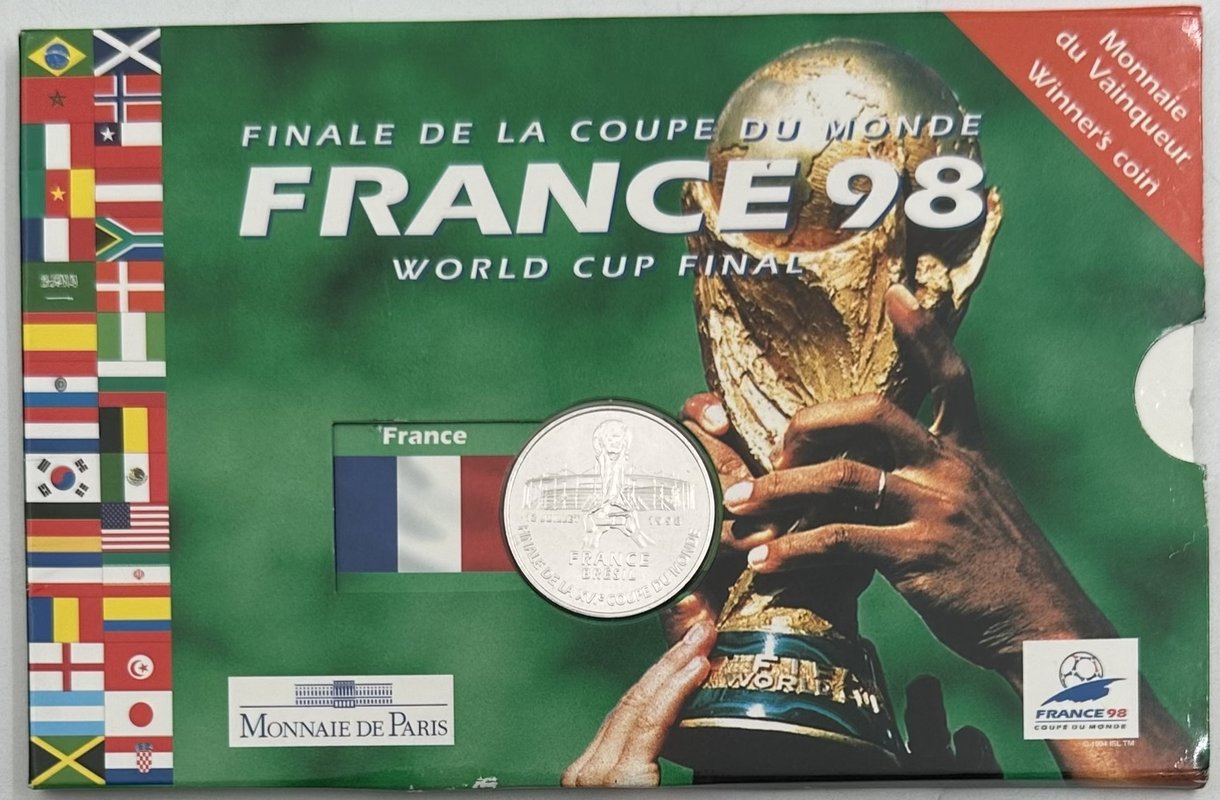 Монета 5 франков 1998 Чемпионат мира по футболу Франция