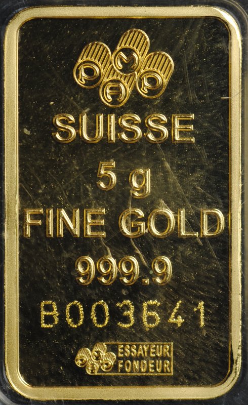 Слиток 5 грамм золота 999 пробы Швейцария Credit Suisse