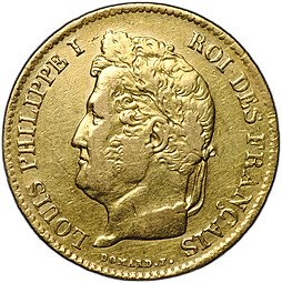 фото для Монета 40 франков 1834 А Франция Аверс