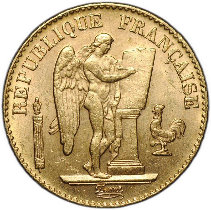 Монета 20 франков 1897 A Франция