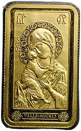 фото для Монета 50 рублей 2012 Икона Пресвятой Богородицы - Владимирская Беларусь Аверс