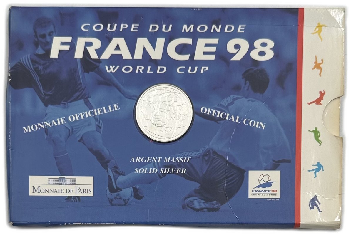 Монета 1 франк 1997 Чемпионат мира по футболу 1998 Франция