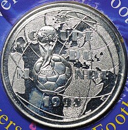 фото для Монета 1 франк 1997 Чемпионат мира по футболу 1998 Франция Аверс