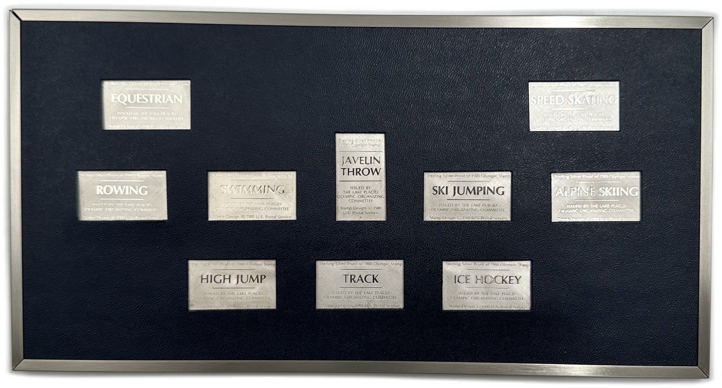 Набор 1980 Олимпийских серебряных почтовых марок Олимпиада Franklin Mint США