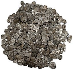 фото для Комплекс чешуи Копейка 1606-1645 Василий Иванович Шуйский и Михаил Федорович 700 монет Аверс