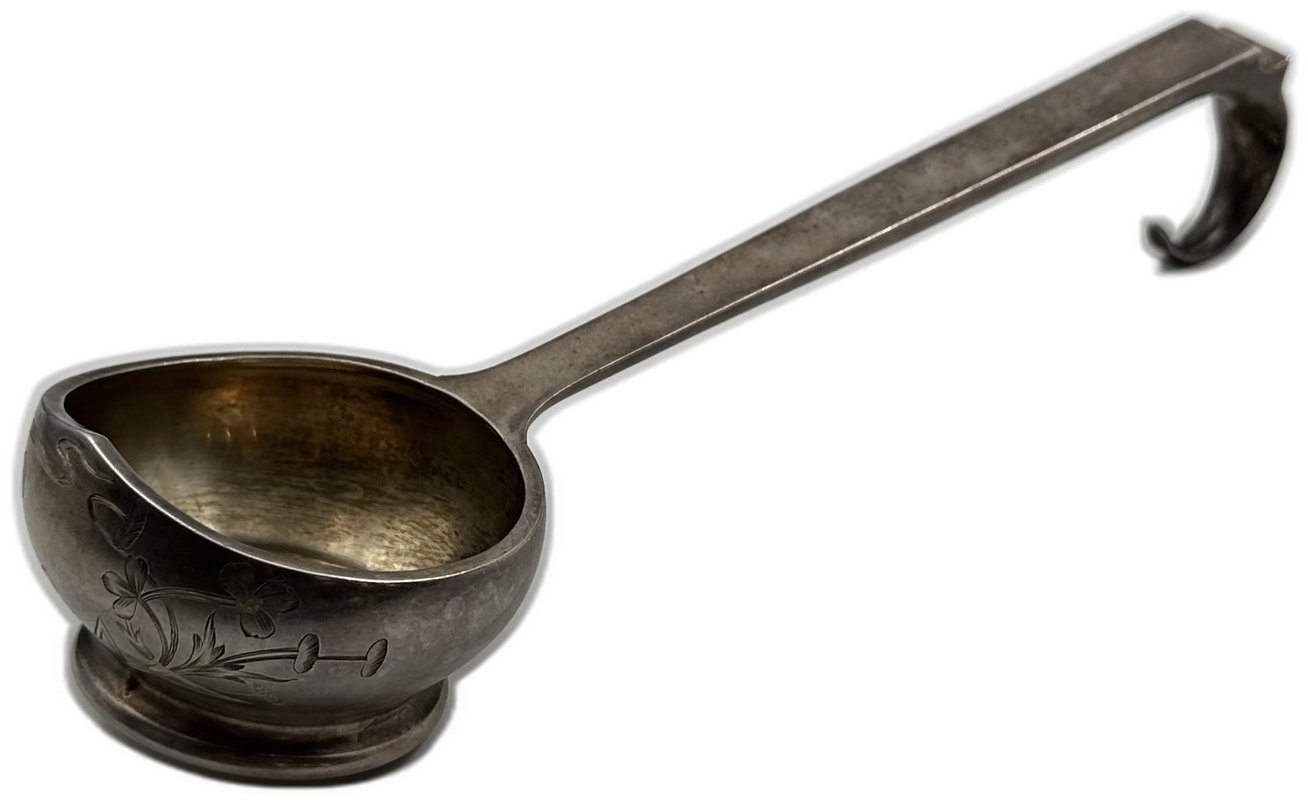 Серебряный черпак (ковшик, половник) серебро 84 пробы, клейма ПБ 164,4 гр