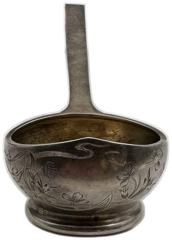 Серебряный черпак (ковшик, половник) серебро 84 пробы, клейма ПБ 164,4 гр