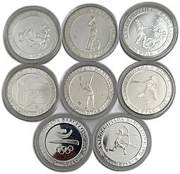 фото для Подборка 2000 песет 1990, 1991, 1992 Олимпиада Барселона Испания 8 монет Аверс