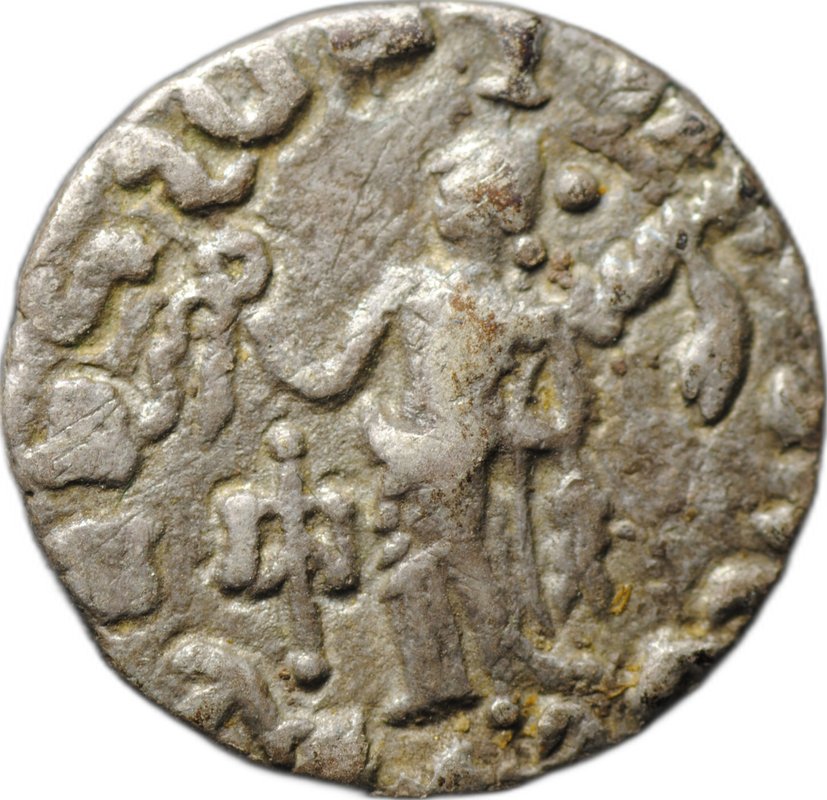 Монета Драхма 35 -12 до н.э. Азес II Индо-Скифия Бактрия