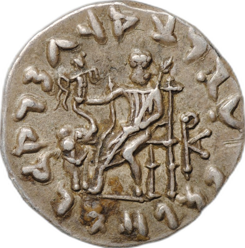 Монета Драхма 115-95 до н.э. Антиалкид Индо-греческое царство Бактрия