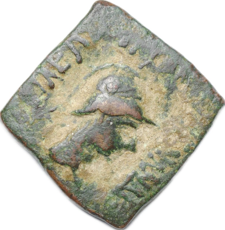 Монета Дихалкон 165-130 до н.э. Менандр I Индо-греческое царство Бактрия