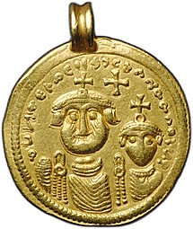 фото для Монета Псевдо-имперский Солид начало VII - VIII век подражание выпуску Ираклия I Византии Аварский каганат Аверс