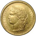 Монета 20 франков 1886 Швейцария
