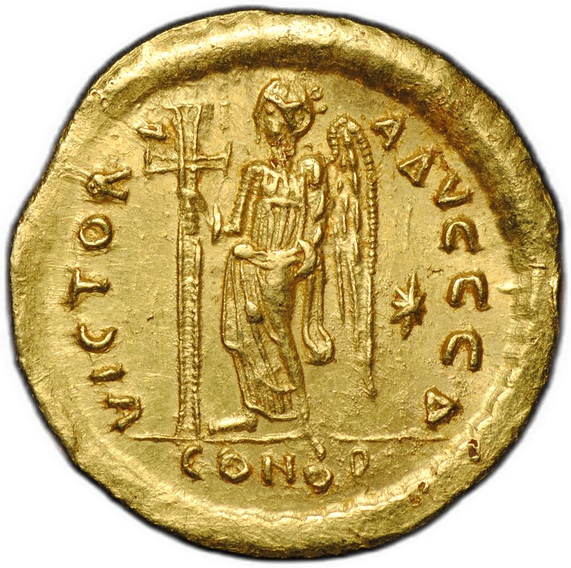 Монета Солид 492-507 Анастасий I Виктория Византия