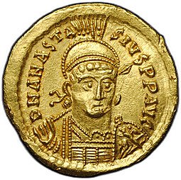 фото для Монета Солид 492-507 Анастасий I Виктория Византия Аверс