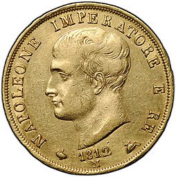 фото для Монета 40 лир 1812 M Италия Аверс