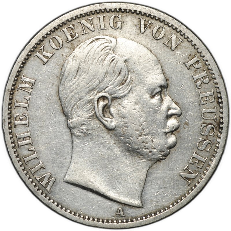 Монета 1 союзный талер 1868 A Пруссия Германия