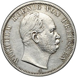 фото для Монета 1 союзный талер 1868 A Пруссия Германия Аверс